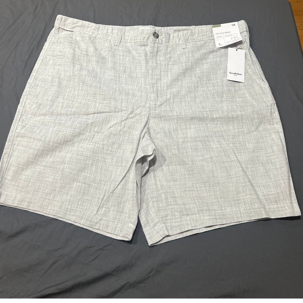 Goodfellow & Co Mens 44 Big & Tall Flat Front Shorts 9 Inseam Light Gray NWT
